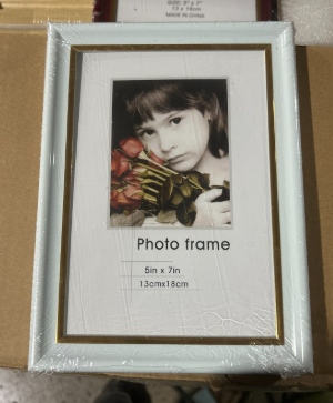 Цагаан нарийн хүрээтэй жааз 13*18см  PB30-1 №7