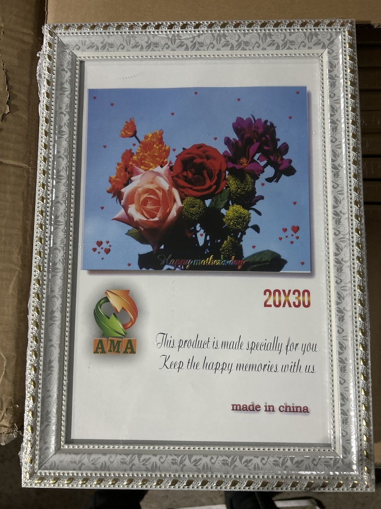 Өргөн хүрээтэй цагаан  хээтэй жааз 20*30см 291 №11