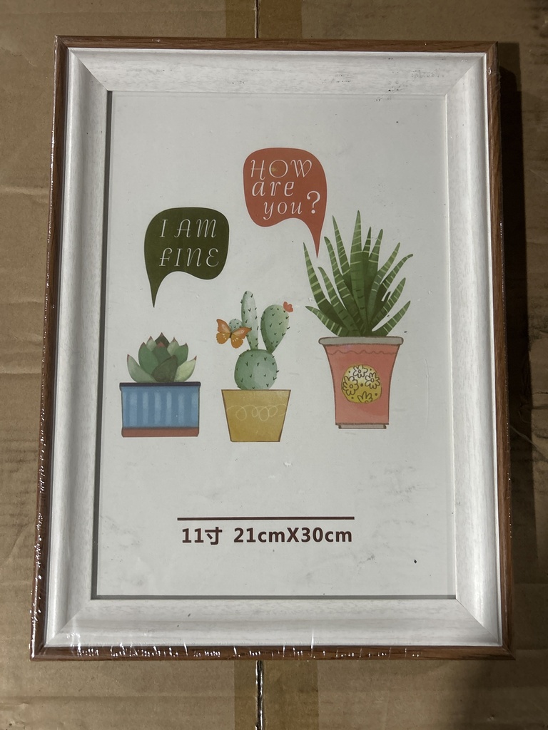 Өргөн хүрээтэй бор, цагаан жааз 21*30см A6 №1