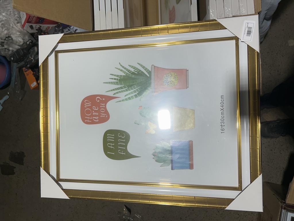 Өргөн хүрээтэй цагаан, шар 30*40см 056 №16