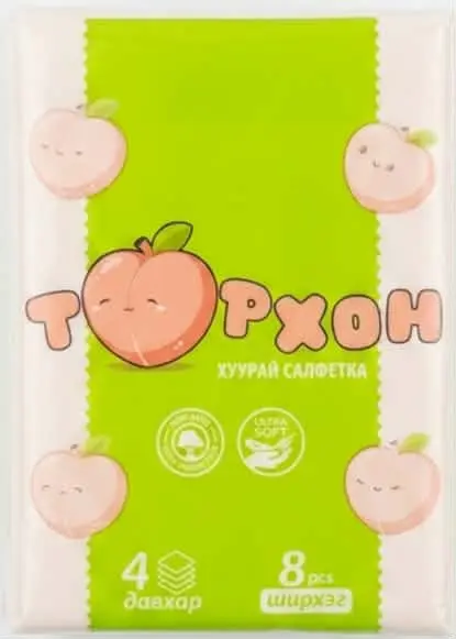 Тоорхон халаасны хуурай салфетка 8ш