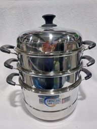 [6942827501213] Жигнүүртэй тогоо 28см 3 давхар никль